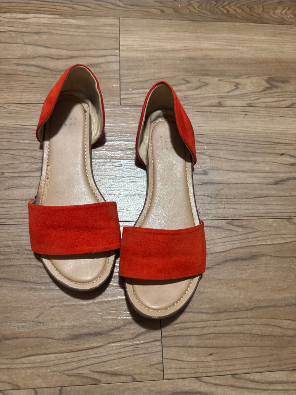 a new day Red Suede D'Orsay Open-Toe Sandals